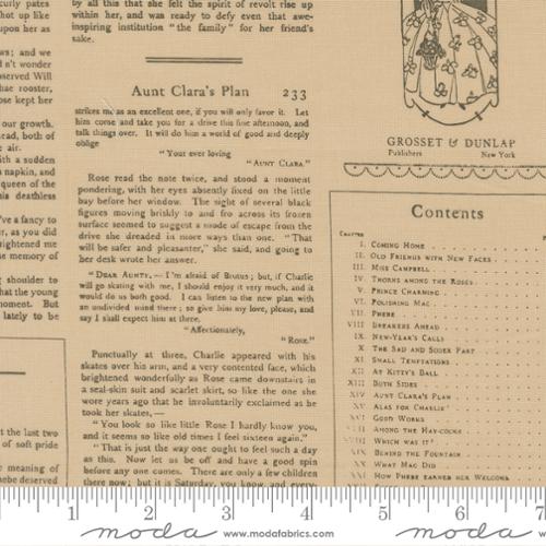 True Love - Oatmeal - Newsprint by Moda