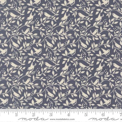 True Love - Twilight - w/ Cream Flowers & Birds by Moda