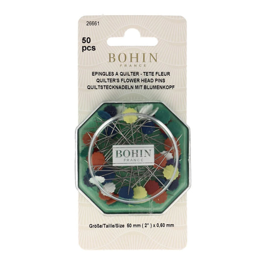 Flower Head Pin Fine Sharps Assorted Colors Size 32 - 2in 50ct