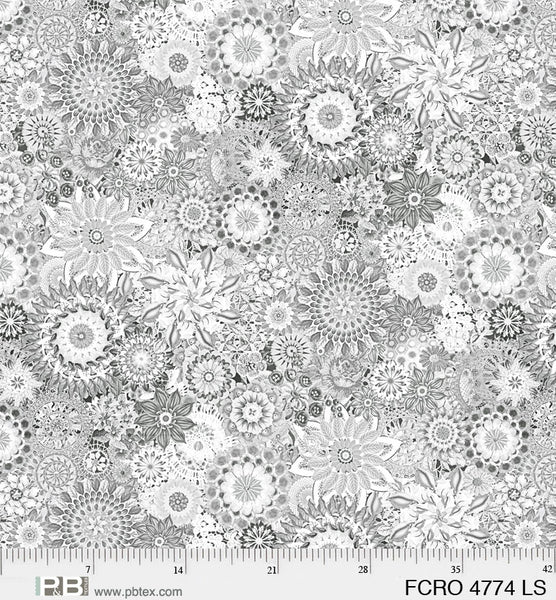 Floral Crochet - Black and White - 108" Cotton Wideback - B&P Textiles