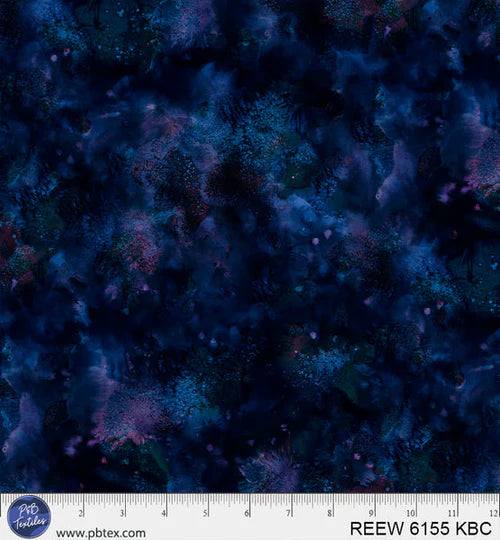 Navy Blue - Underwater Reef 108" Cotton Wideback - B&P Textiles