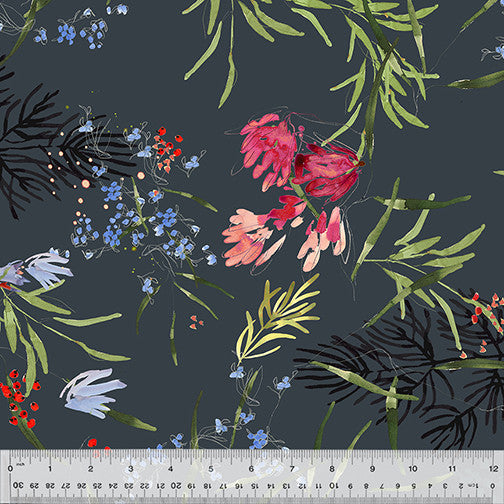 Slate Meadow Floral 108" by Kelly Ventura for Windham