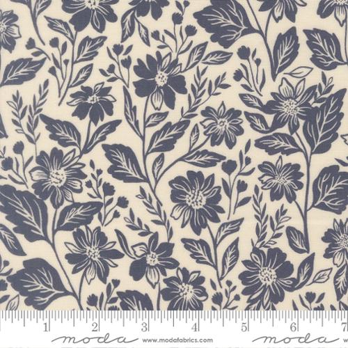 True Love - Cream with Blue Floral by Moda