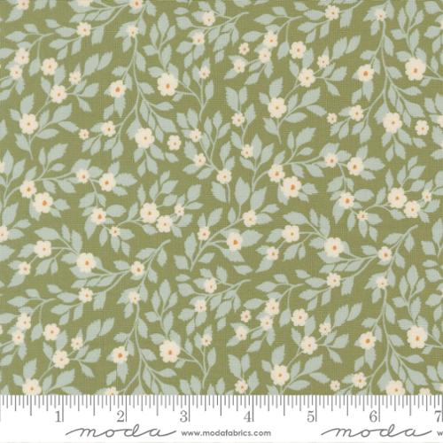 True Love - Fern -with Robins Egg Stems and Cream Flowers by Moda