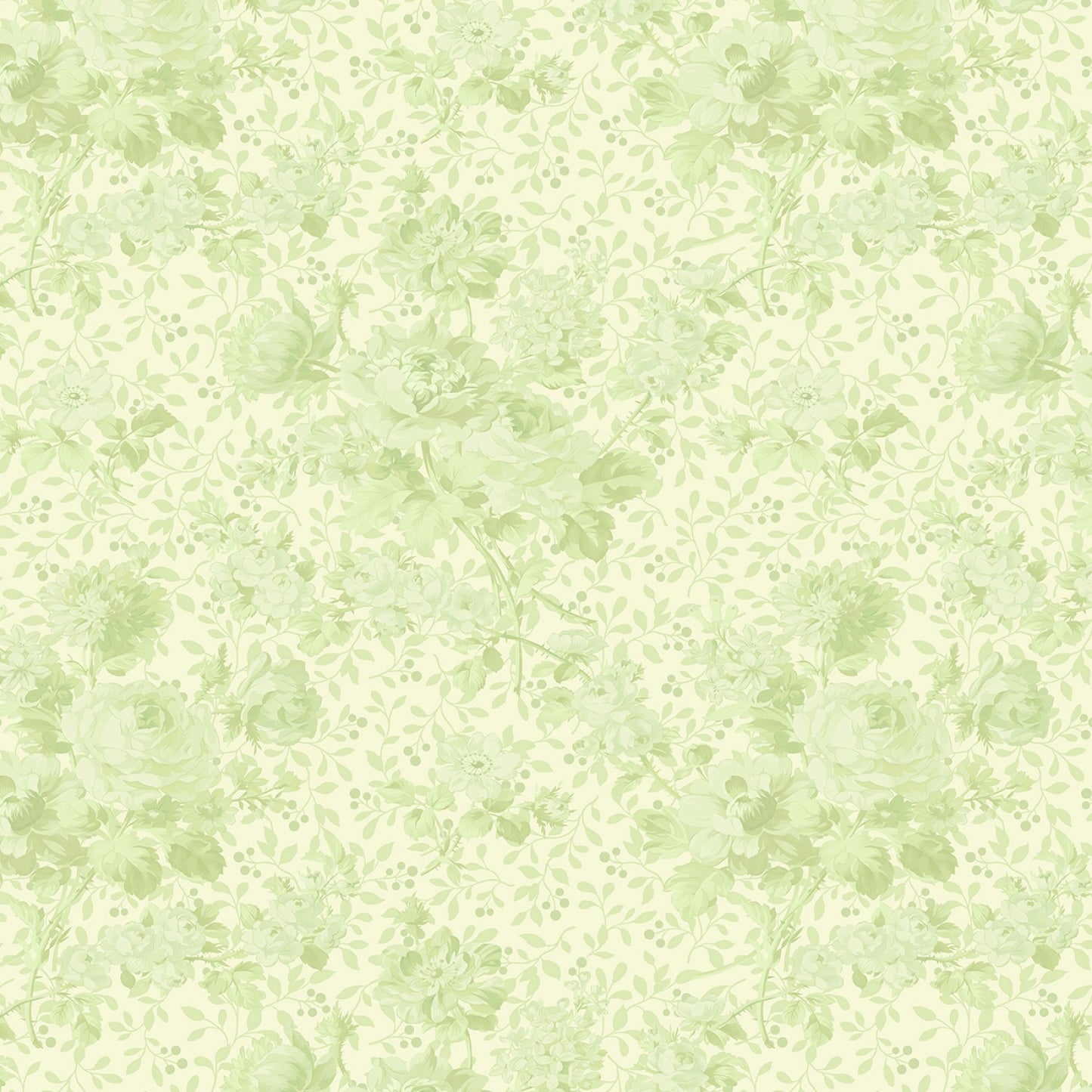 Cotton Green Rose Whisper - Wideback 108" - Benartex
