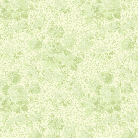Cotton Green Rose Whisper - Wideback 108" - Benartex