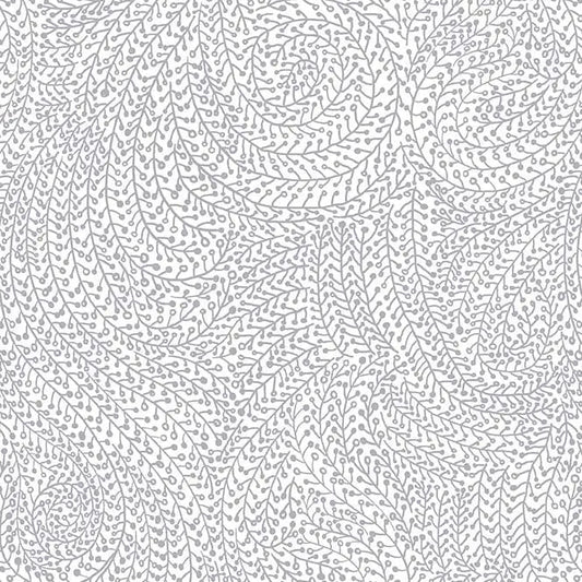 Grey on White Vine Maze - 108" Wideback - Michael Miller Fabrics