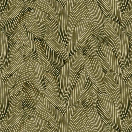 Moss Earth Tones - Leaf-Like Texture - P&B Textiles - 108" wide back