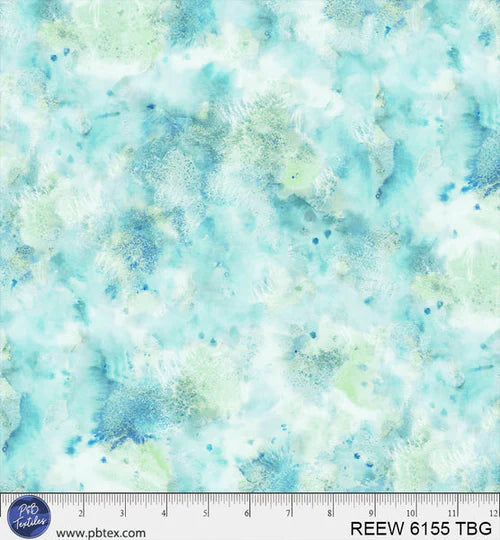Turquoise Underwater Reef 108" Cotton Wideback - B&P Textiles